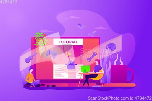 Image of Video tutorial concept vector illustration.