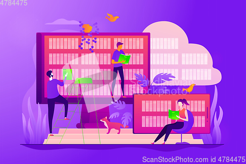 Image of E-library concept vector illustration.