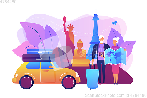 Image of Retirement travel concept vector illustration
