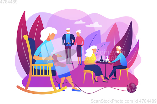 Image of Activities for seniors concept vector illustration