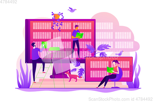 Image of E-library concept vector illustration.