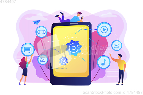 Image of Mobile content concept vector illustration