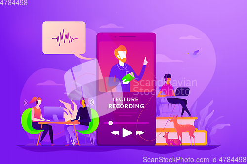 Image of Recorded classes concept vector illustration.