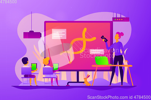 Image of Digital classroom concept vector illustration.