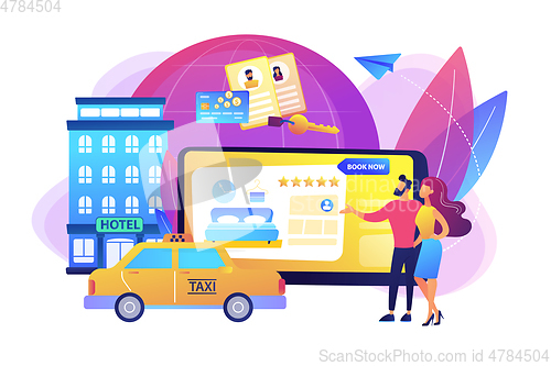 Image of Online booking services concept vector illustration