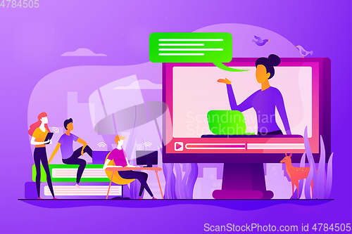 Image of Online teaching concept vector illustration