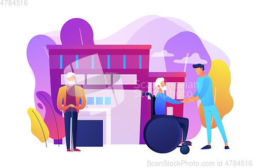 Image of Elderly care concept vector illustration