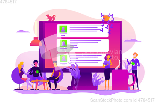 Image of Internet forum concept vector illustration.