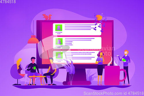 Image of Internet forum concept vector illustration.