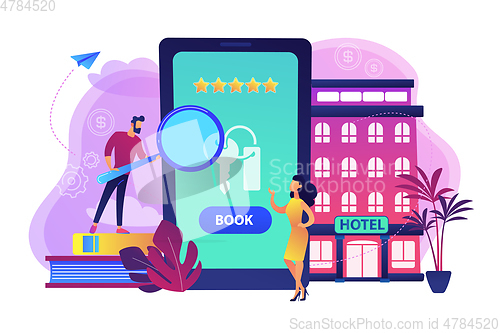 Image of Booking hotel concept vector illustration