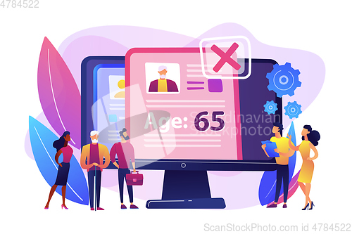 Image of Ageism social problem concept vector illustration