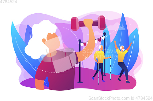 Image of Elder fitness concept vector illustration