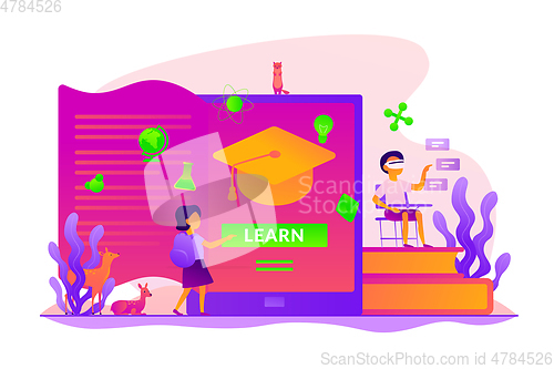 Image of Digital learning concept vector illustration.