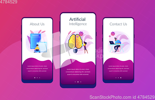 Image of Artificial intelligence app interface template.
