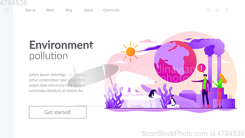 Image of Global warming landing page template.