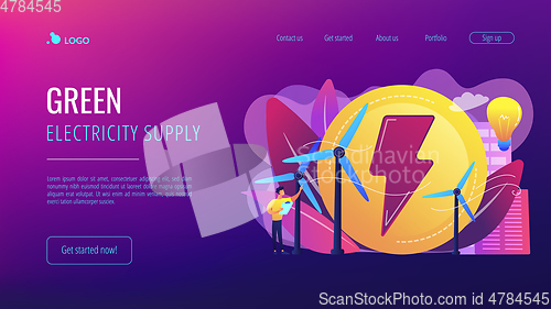 Image of Wind power concept landing page.