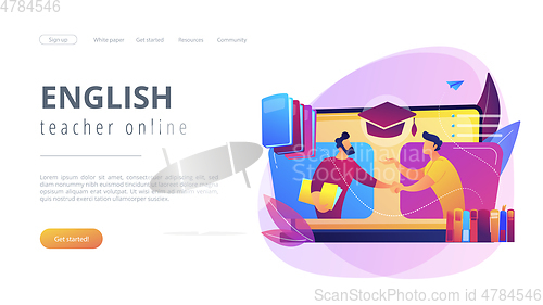 Image of Online tutor concept landing page.