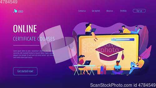 Image of Online courses concept landing page.