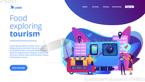 Image of Culinary tourism concept landing page.