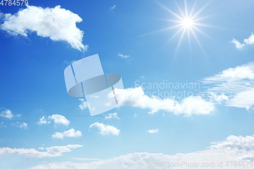 Image of blue sky sun background