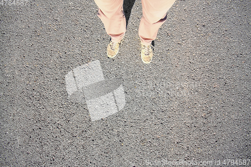 Image of man standing on the street background
