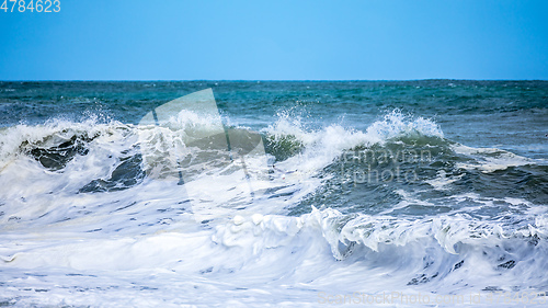 Image of stormy ocean scenery background