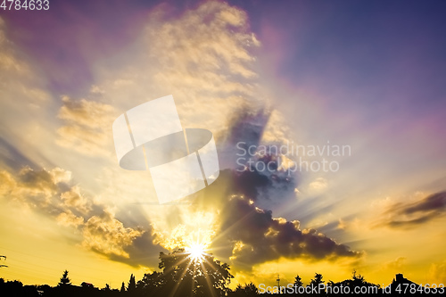 Image of urban sunset sky background