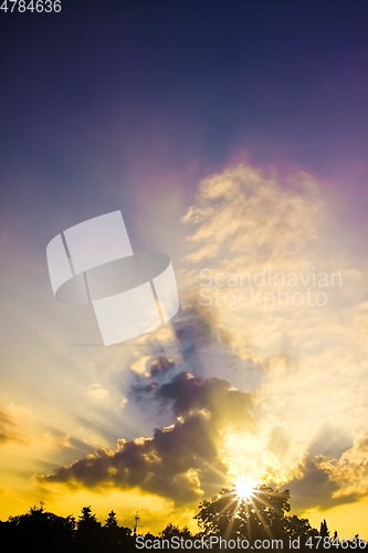 Image of urban sunset sky background