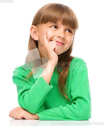 Image of Portrait of a pensive little girl