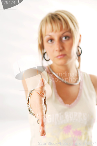 Image of A woman offering a hand