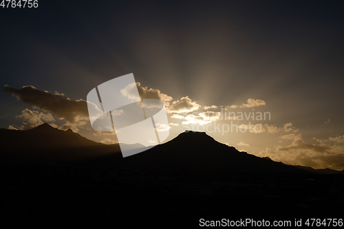 Image of beautiful sunrise over mountain