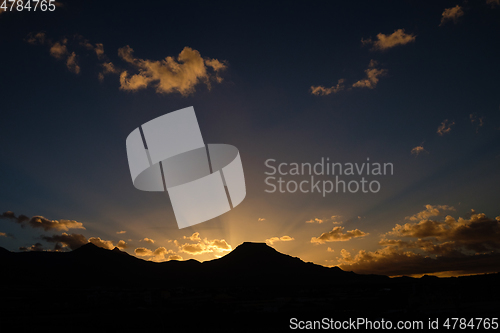 Image of beautiful sunrise over mountain