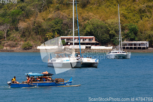 Image of Malagasy freighter ship in Nosy Be bay, Madagascar