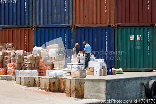 Image of transport cargo in port of Nosy Be, Madagascar