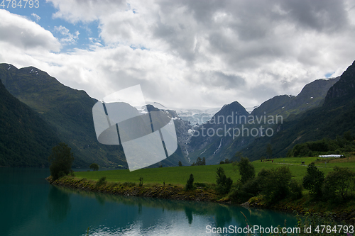 Image of Lake near Briksdalsbreen, Sogn og Fjordane, Norway