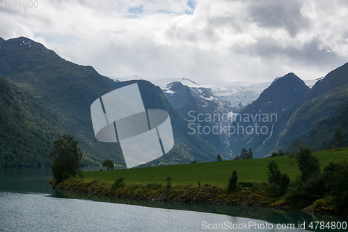 Image of Lake near Briksdalsbreen, Sogn og Fjordane, Norway