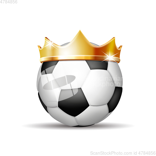 Image of Soccer Ball in Golden Royal Crown