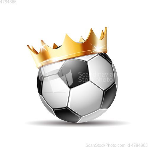 Image of Soccer Ball in Golden Royal Crown
