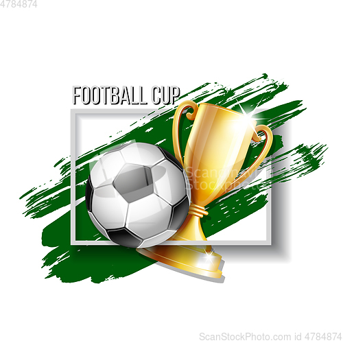 Image of Gold cup with a football ball