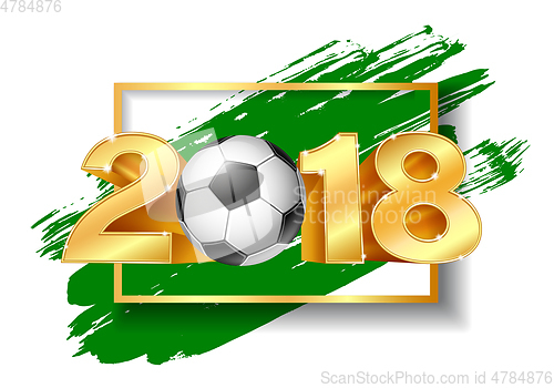 Image of Golden Number 2018 with soccer ball