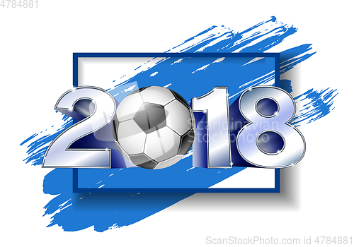 Image of Silver Number 2018 with soccer ball