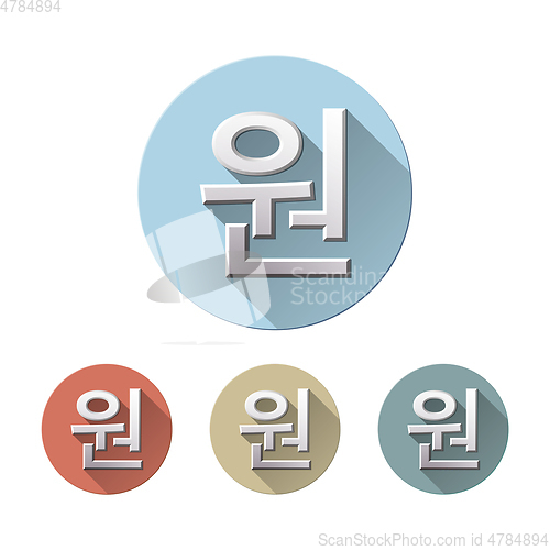 Image of Korean won local symbol