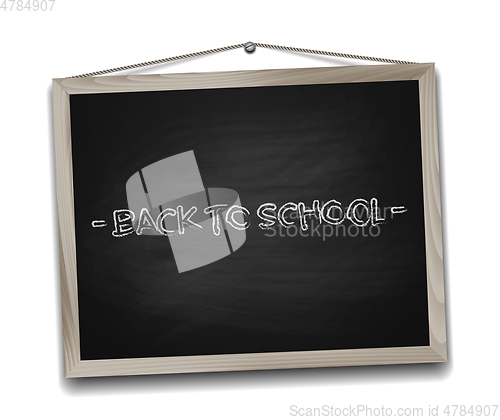 Image of Black chalkboard in wooden frame.