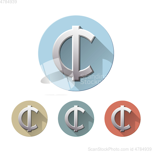 Image of Ghana Cedi sign icon. Money symbol.