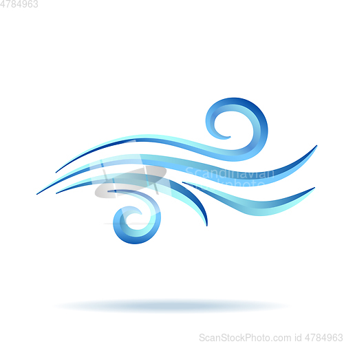 Image of Wave symbol illustration isolated on white. Vector