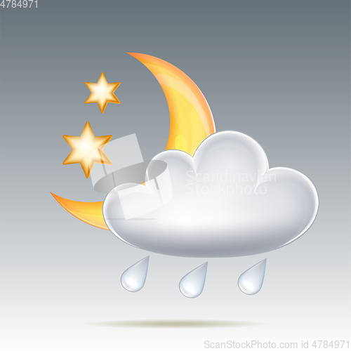 Image of Semimonthly and stars behind cloud in night sky