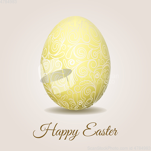 Image of Easter card with pale yellow pastel Easter egg