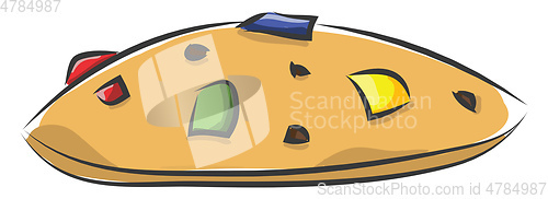 Image of Cookie with colorful m&m\'s vector illustration on white backgrou