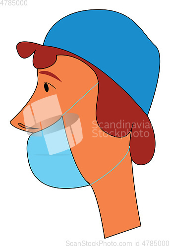 Image of Portraite of a doctor with surgery mask and cap vector illustrat