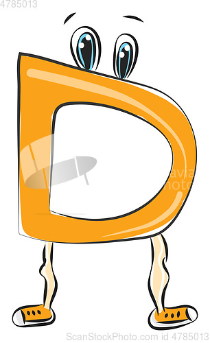 Image of Letter D alphabet emoji vector or color illustration